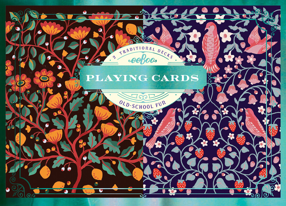 Eeboo - Spillekort - Fugle Og Blomster - 2 Sæt