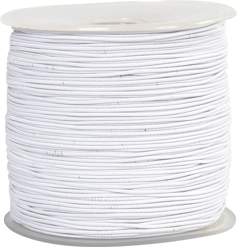 Elastiksnor - Tykkelse 1 Mm - Hvid - 250 M