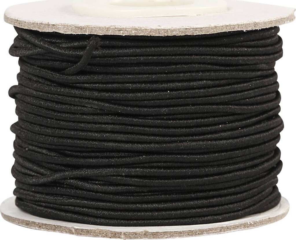 Elastiksnor - Tykkelse 1 Mm - Sort - 25 M