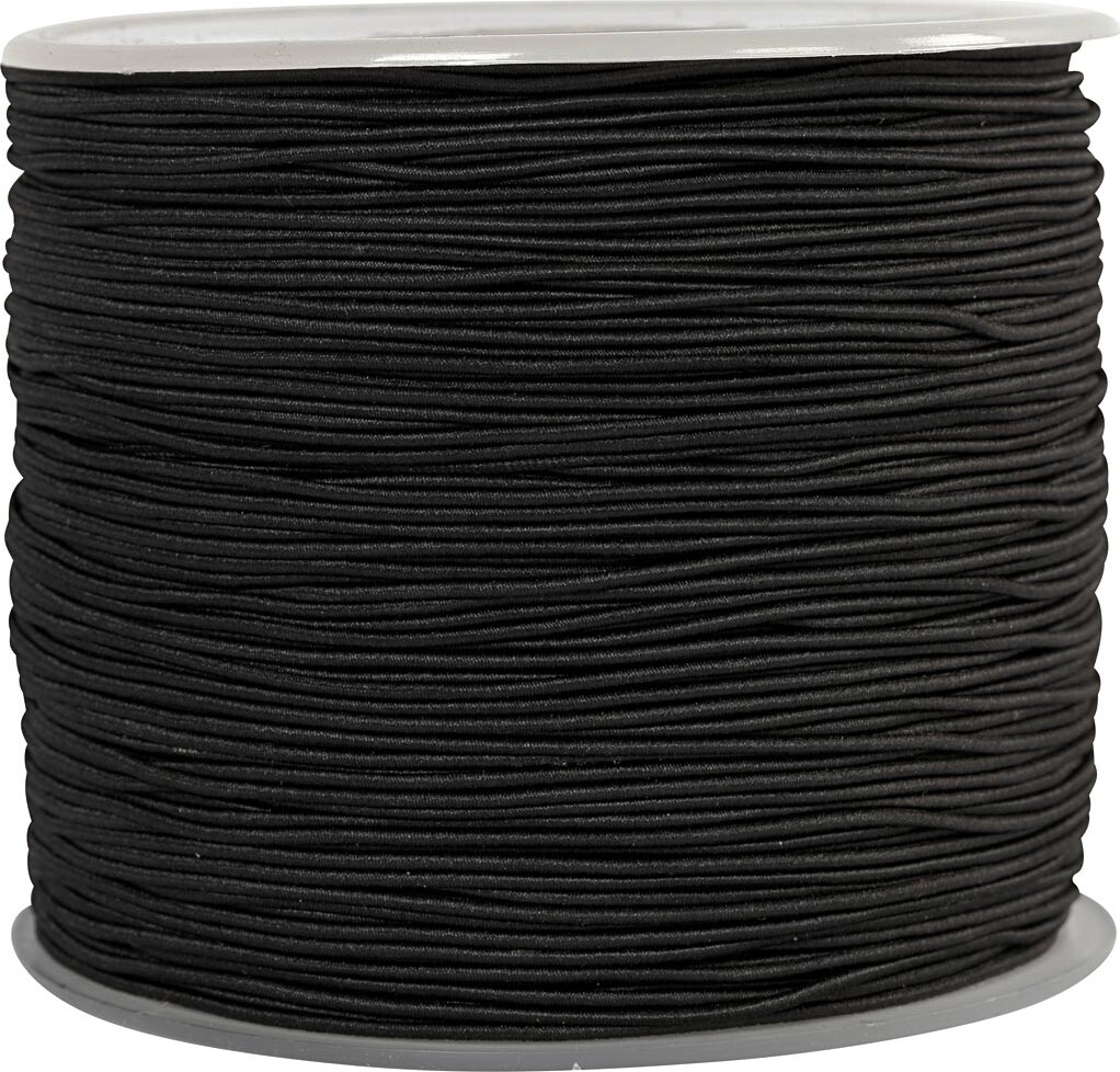 Elastiksnor - Tykkelse 1 Mm - Sort - 250 M