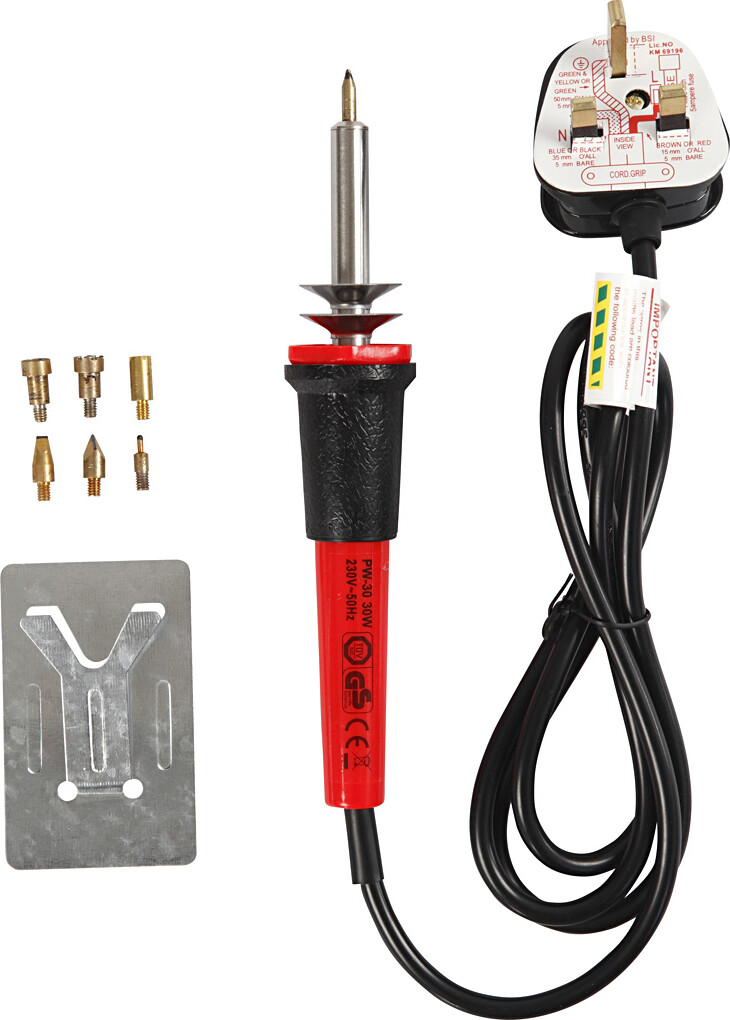 Elbrænder - Str. 19x3 Cm - Stik Uk-plug - Sort - Rød - 1 Stk.