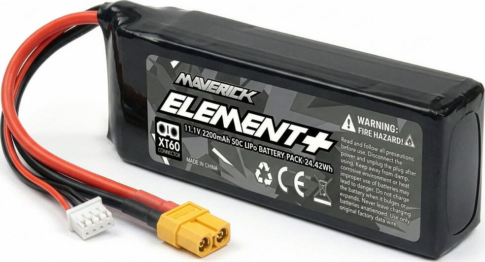 Element 11.1v 2200mah 50c Lipo Battery (xt-60) - Mv151111 - Maverick Rc