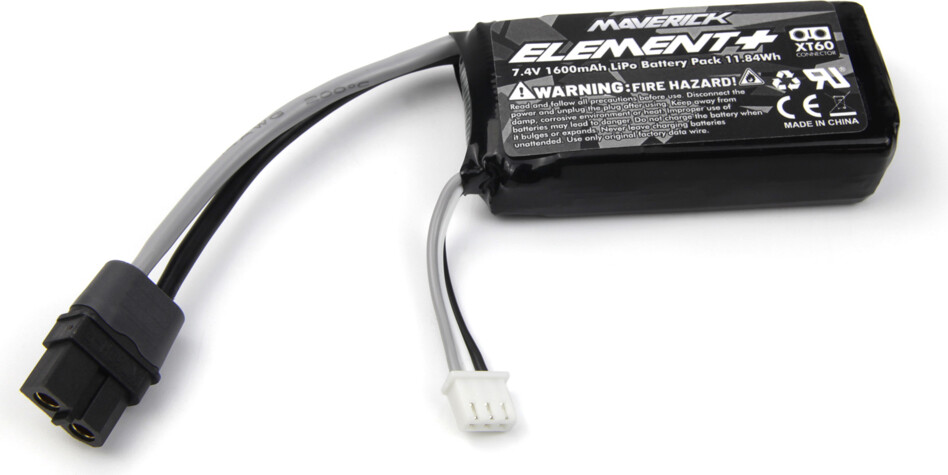 Element 7.4v 1600mah Lipo Battery Pack (xt-60) - Mv151110 - Maverick Rc