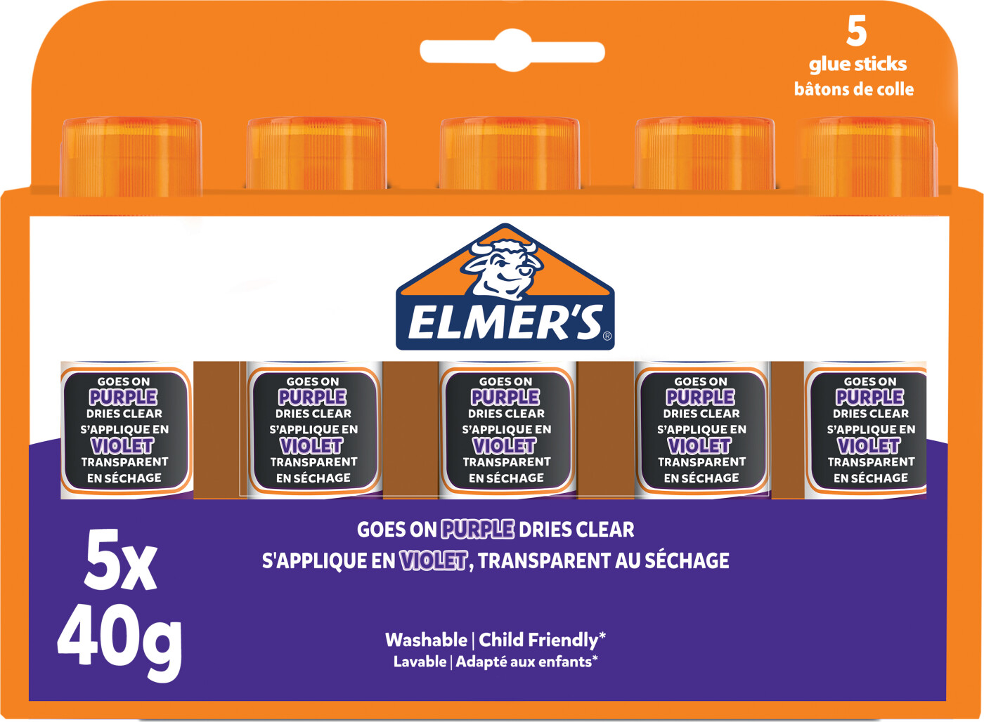 Elmer's - Disappearing Purple Glue Stick 40 Gram (5 Pack) (2143884)