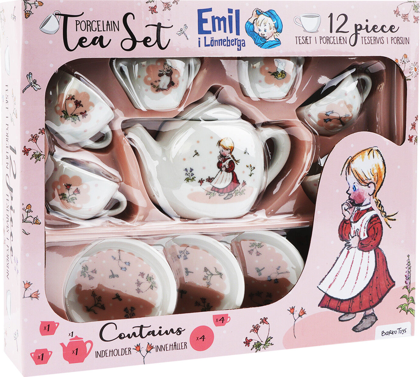 Emil Fra Lønneberg - Porcelæn Tesæt - 12 Dele