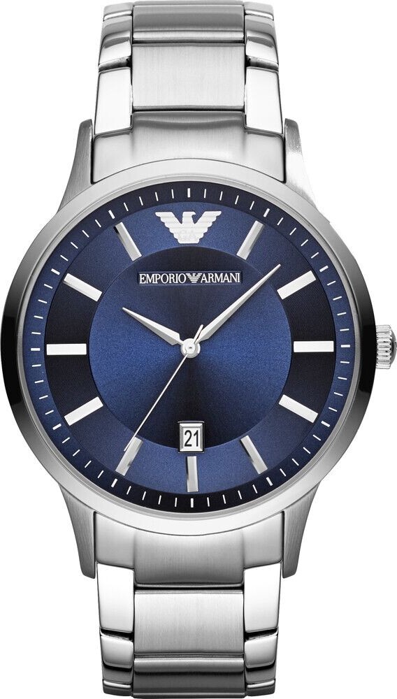 Emporio Armani Ar11180 - Herreur - 43 Mm - Sølv Blå