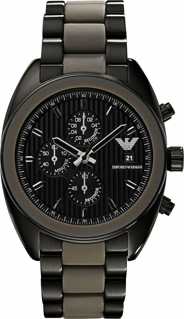 Emporio Armani Ar5953 - Herreur - 43 Mm - Sort Kaki Grønt