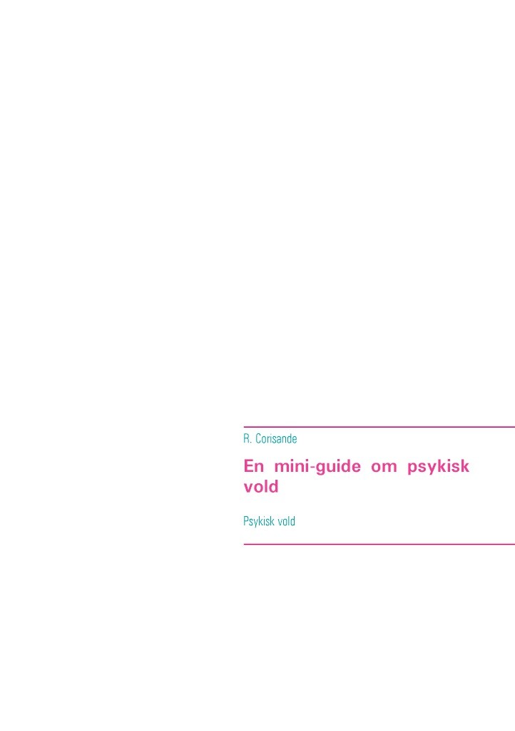 Billede af En Mini-guide Om Psykisk Vold - R. Corisande - Bog