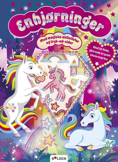 Enhjørninger Med Krystal-klistermærker - Bog
