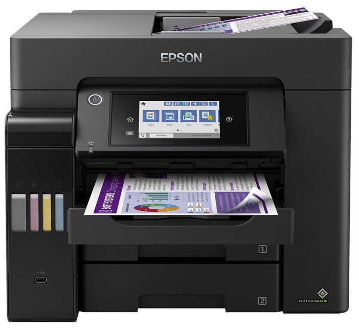 Epson Ecotank Et5850 Printer Med Scanner, Fax Og Kopi Se tilbud og
