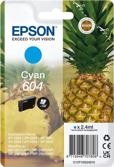 Epson - T604 Cyan Blækpatron