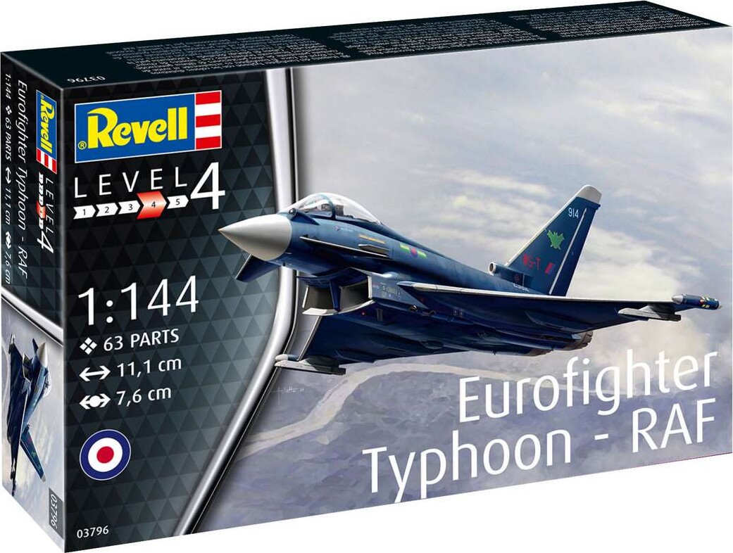 Revell - Eurofighter Typhoon Raf Modelfly - 1:144 - Level 4 - 03796