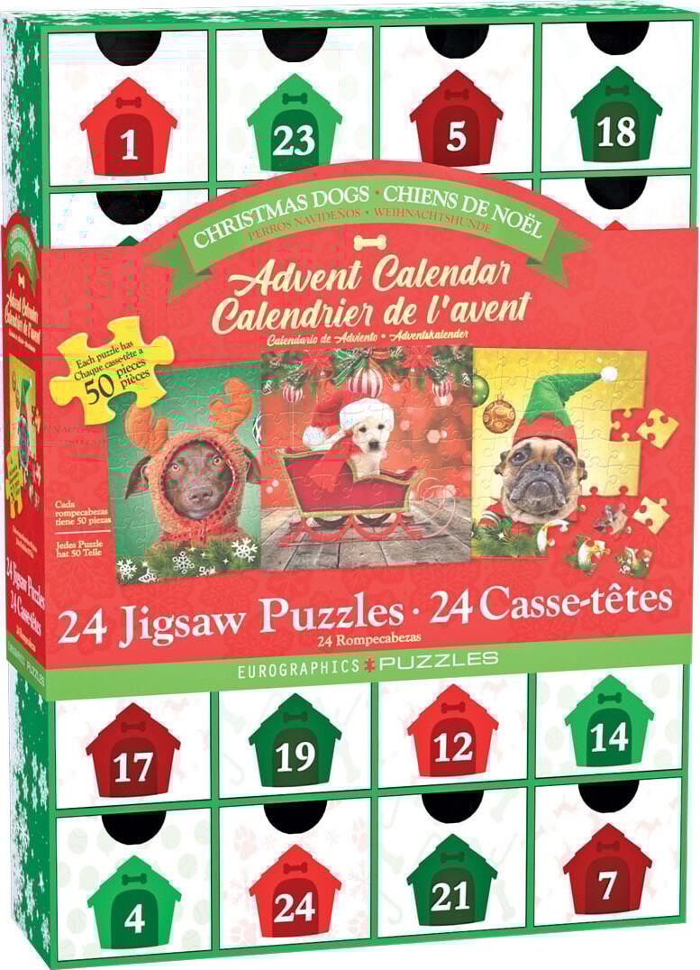 Puslespil Julekalender - Julehunde - 24 X 50 Brikker - Eurographics