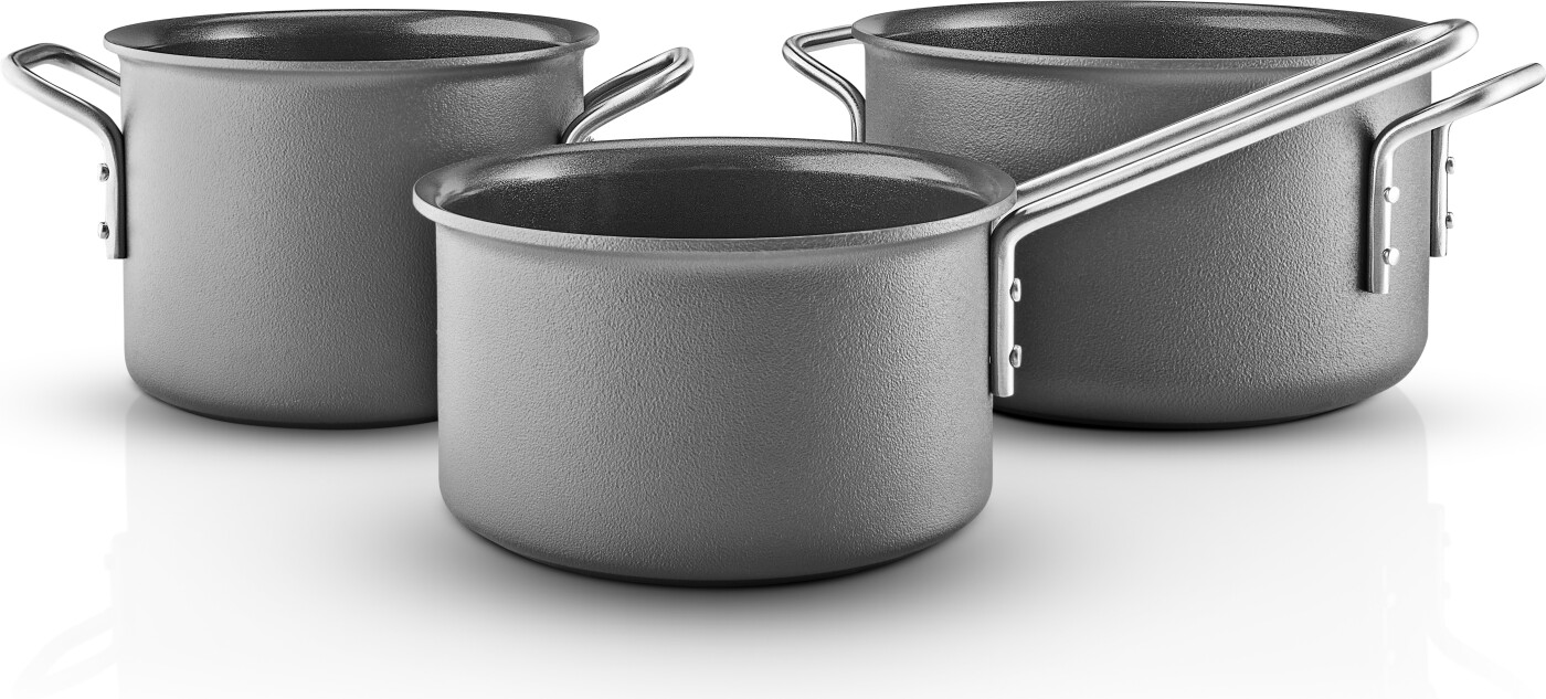 Eva Trio - Grey Line Grydesæt - Keramisk Belægning - Grå - 3 Dele