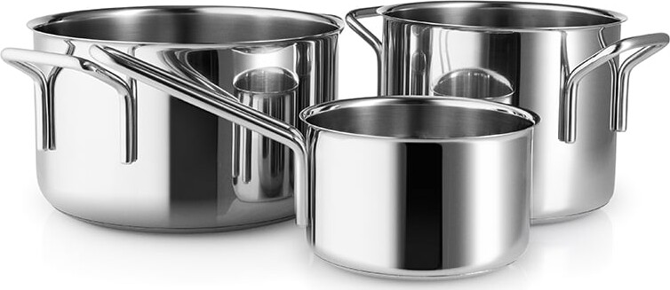 Eva Trio - Grydesæt I Rustfrit Stål - 3 Dele