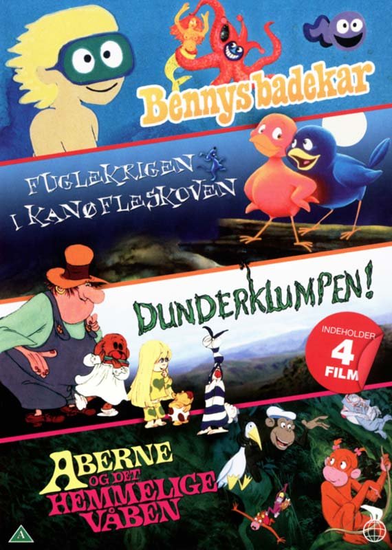 Billede af Bennys Badekar // Fuglekrigen I Kanøfleskoven // Dunderklumpen // Aberne Og Det Hemmelige Våben - DVD - Film