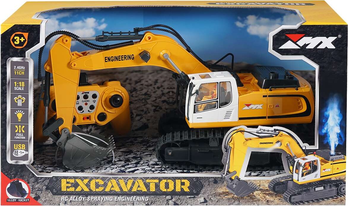 Excavator R/c 1:18 2,4ghz, 3,7v Li-ion 11 Channels - Z6819a - Mx