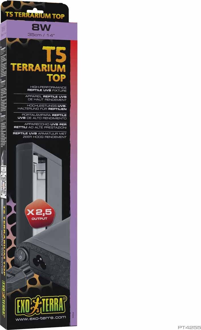 Exoterra - T5 Terrarium Top Reptil Uvb Armatur - 35cm / 14 / 8w