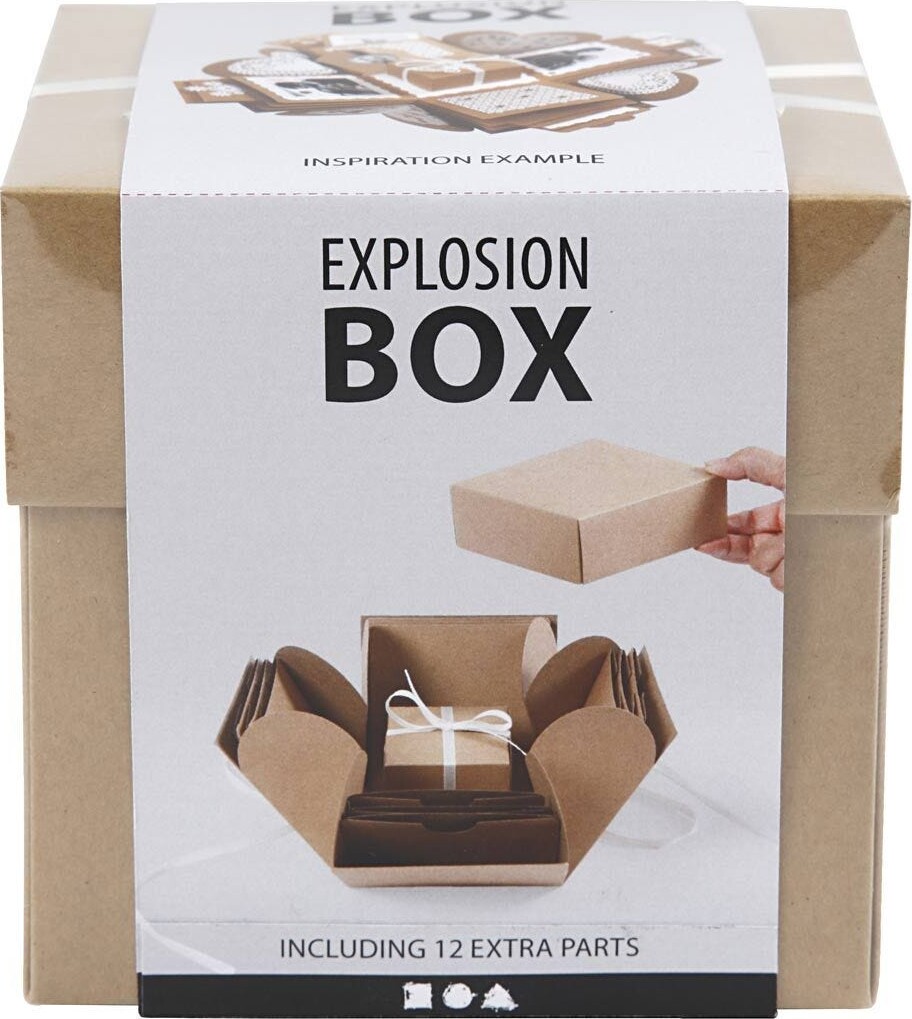 Se Explosion Box - Str. 7x7x7,5+12x12x12 Cm - Natur - 1 Stk. hos Gucca.dk