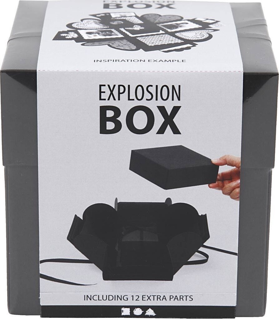 Se Explosion Box - Str. 7x7x7,5+12x12x12 Cm - Sort - 1 Stk. hos Gucca.dk