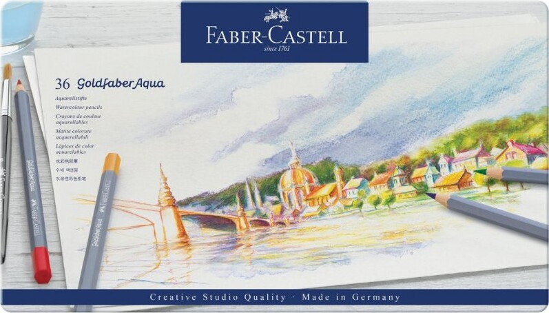 Se Faber-castell - Akvarel Blyanter I Tinæske - Goldfaber Aqua - 36 Stk. hos Gucca.dk