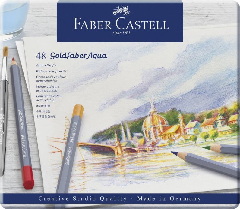 Se Faber-castell - Akvarel Blyanter I Tinæske - Goldfaber Aqua - 48 Stk. hos Gucca.dk