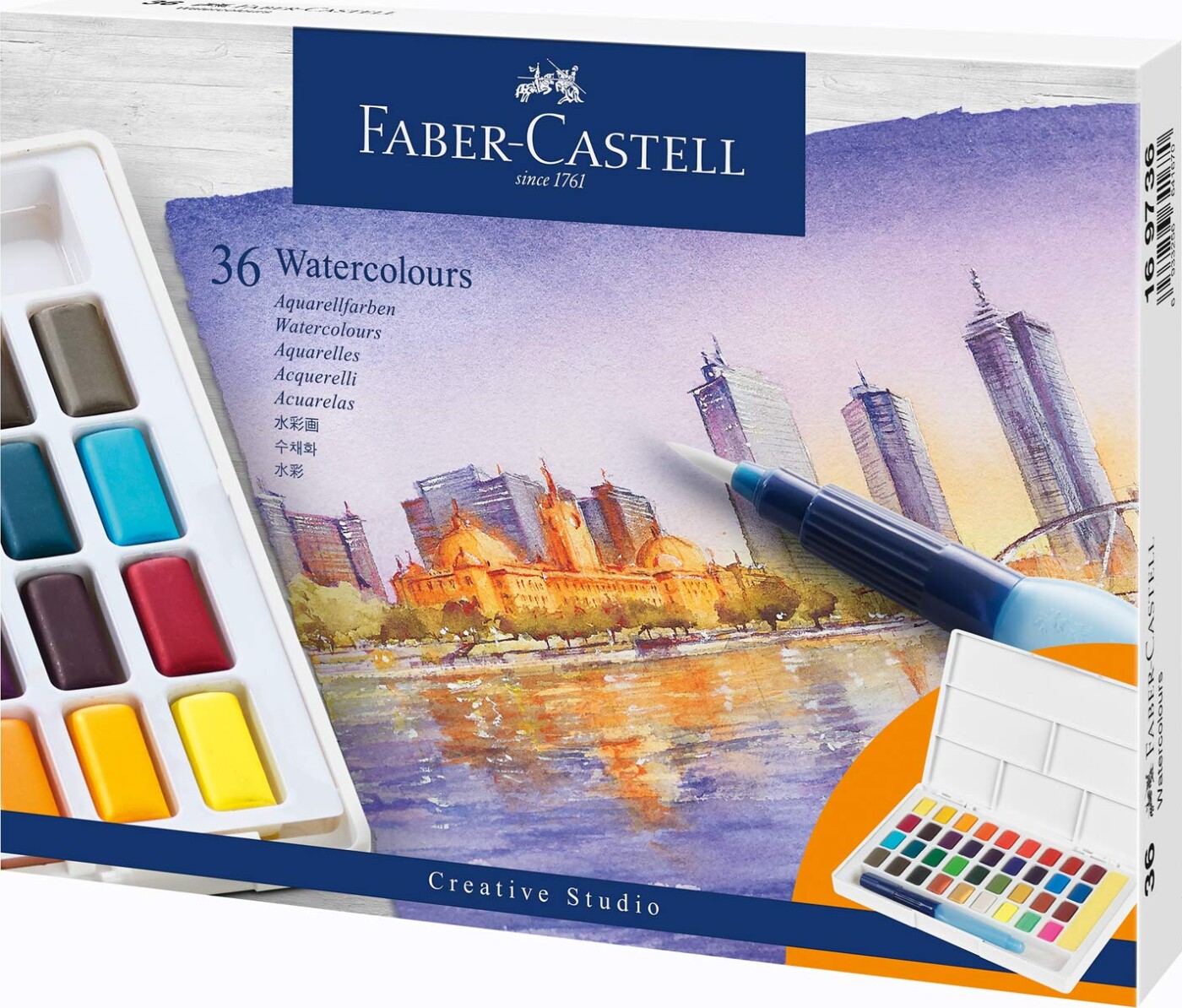 Faber-castell - Vandfarver - 36 Brikker I Kasse - 169736