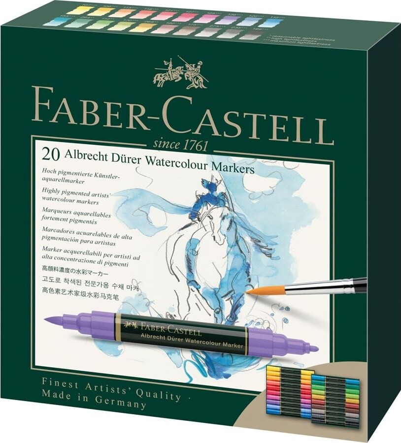 Faber-castell - Albrecht Dürer Watercolour Marker Akvareltusser - 20 Stk