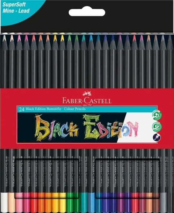 Faber-castell - Black Edition - Farveblyanter - 24 Stk.