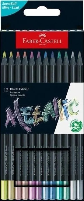 Faber-castell - Black Edition - Farveblyanter - Metallic - 12 Stk.