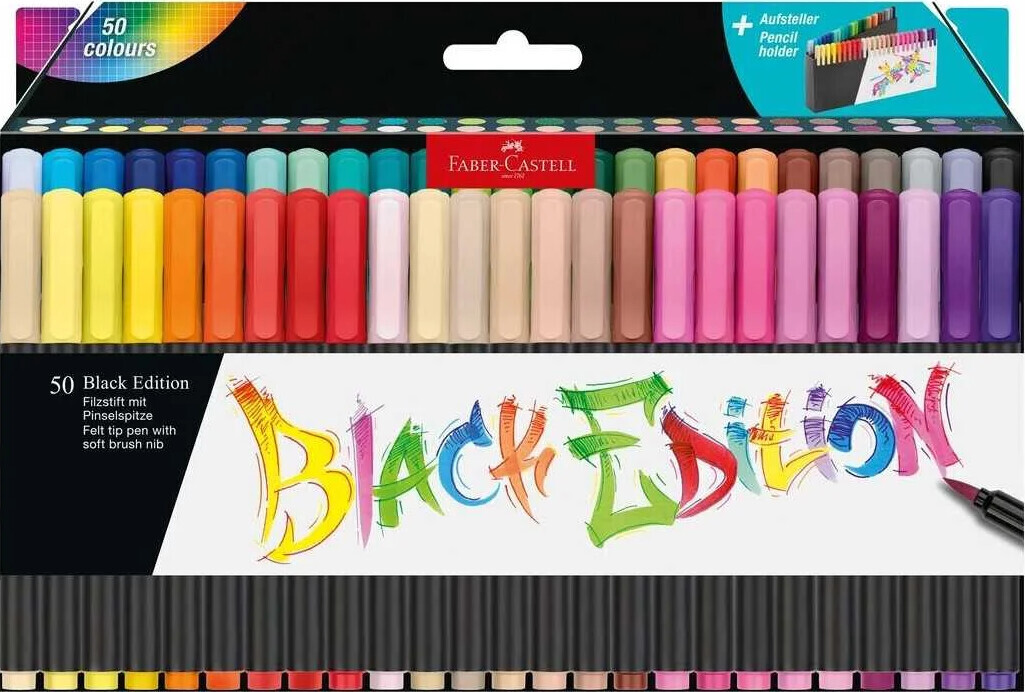 Faber-castell - Black Edition Marker Penselspids Blød - 50 Farver