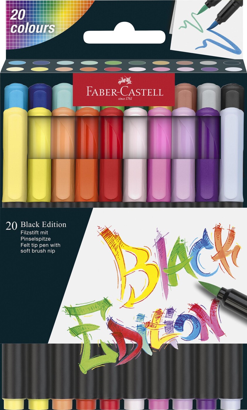 Faber-castell - Black Edition Tusser - 20 Farver