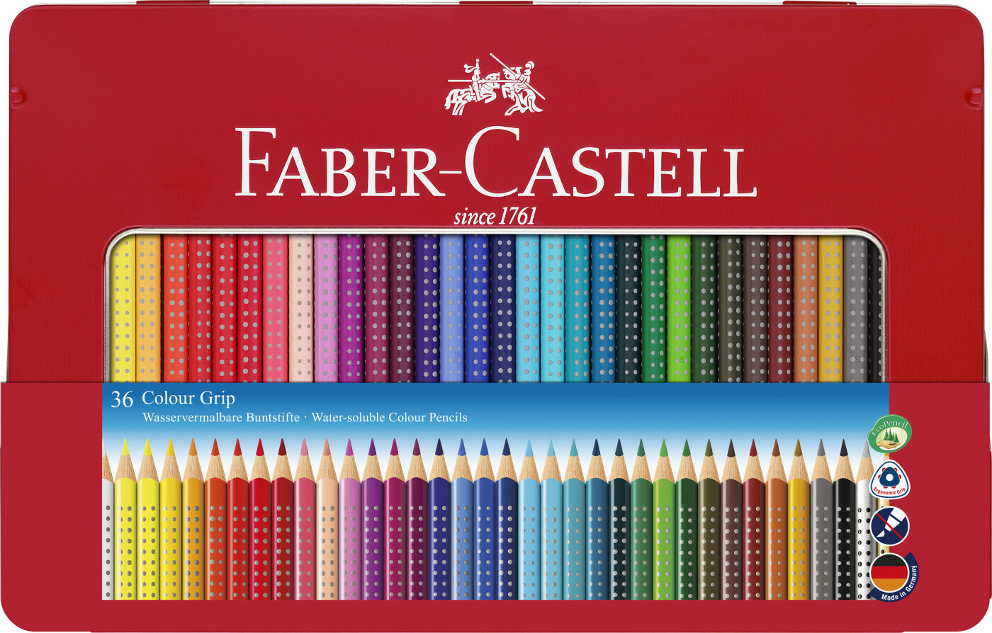 Billede af Colour Grip Farveblyant - Tinæske Med 36 Stk - Faber-castell
