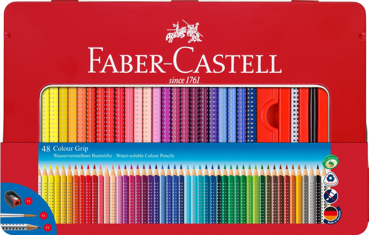 Faber-castell - Colour Grip Akvarel Farveblyanter - 48 Farver