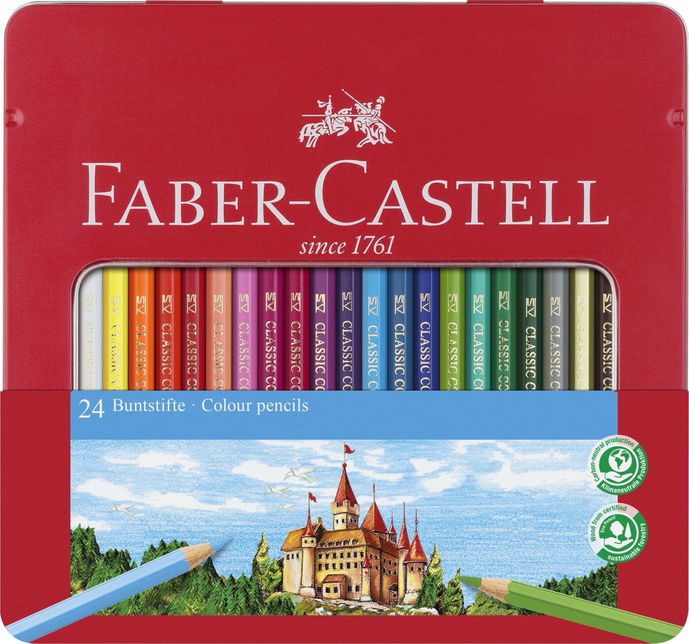 Faber-castell - Farveblyanter I Metalæske - 24 Farver