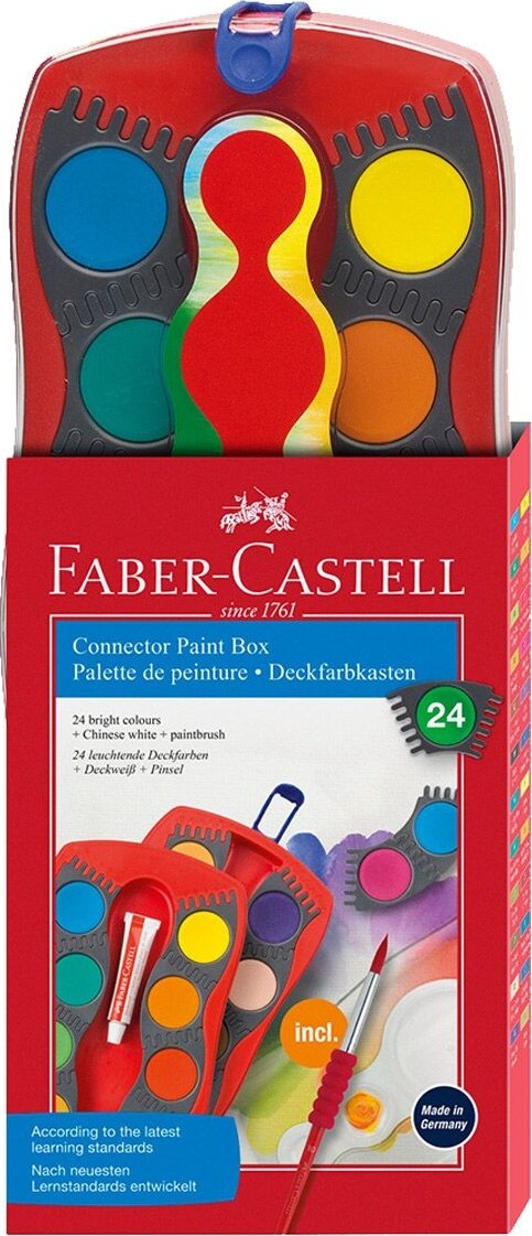 Se Faber-castell - Akvarelsæt Med 24 Farver - Connector Paint Box hos Gucca.dk