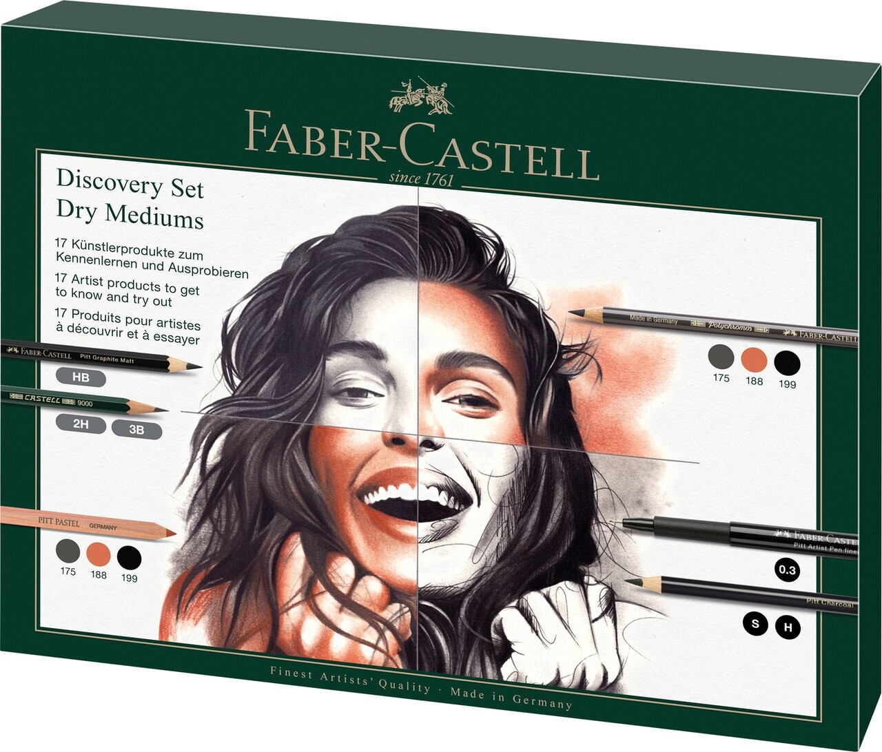 Faber-castell - Blyanter - Discovery Set Dry Mediums - 17 Dele