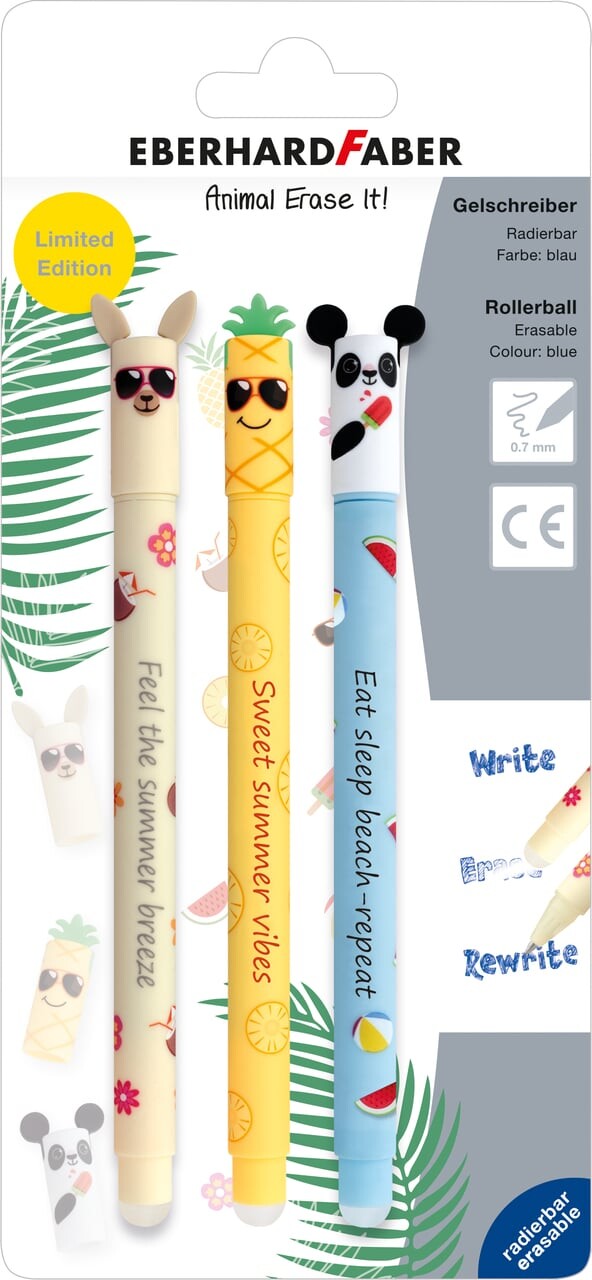 Faber-castell - Gel Rollers Sæt - Eberhard Faber - Animal - 3 Stk.