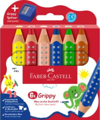 Faber-castell - Grippy Farveblyanter Med Spidser - 6 Stk