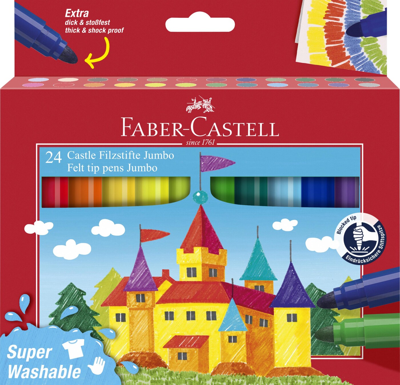 Faber-castell - Felt Tip Pens Jumbo Tusser - 24 Farver