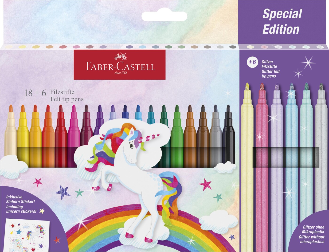 Faber-castell - Felt Tip Pens Tusser - Unicorn - 24 Farver