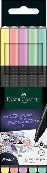 Faber-castell - Grip Finepen - Fineliner - 0.4 - Pastel - 5 Stk.