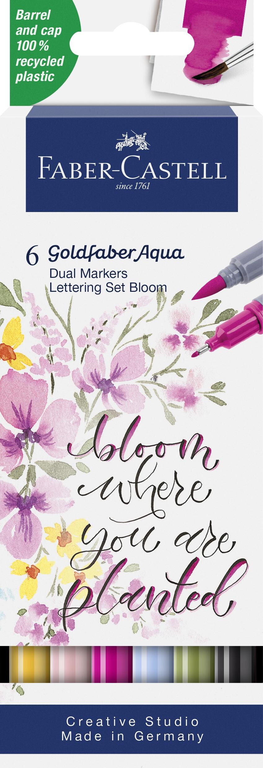 Faber-castell - Goldfaber Aqua Dual Marker Akvareltusser - Bloom - 6 Stk