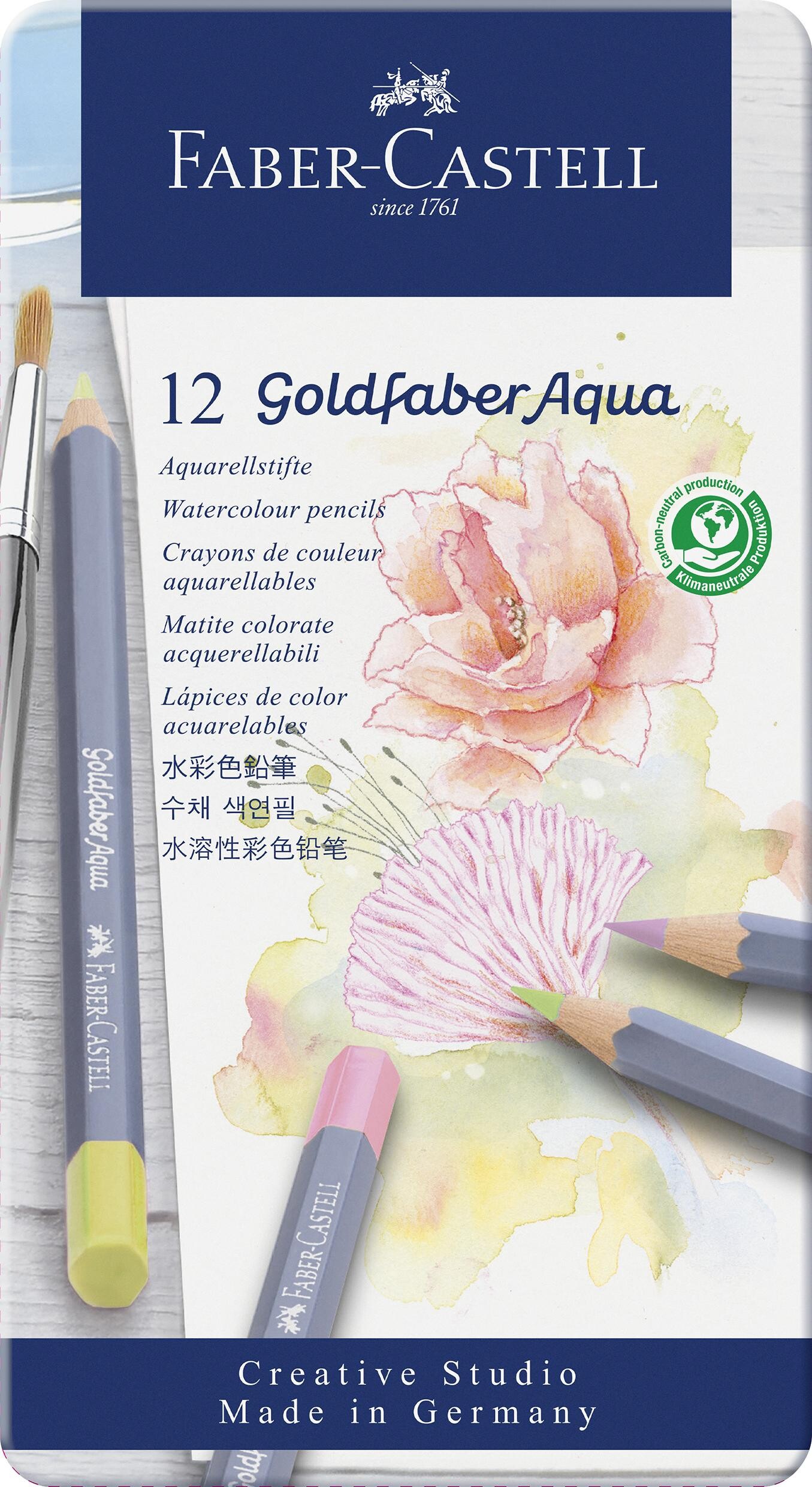 Faber-castell - Akvarel Farveblyanter - Goldfaber Aqua - 12 Farver