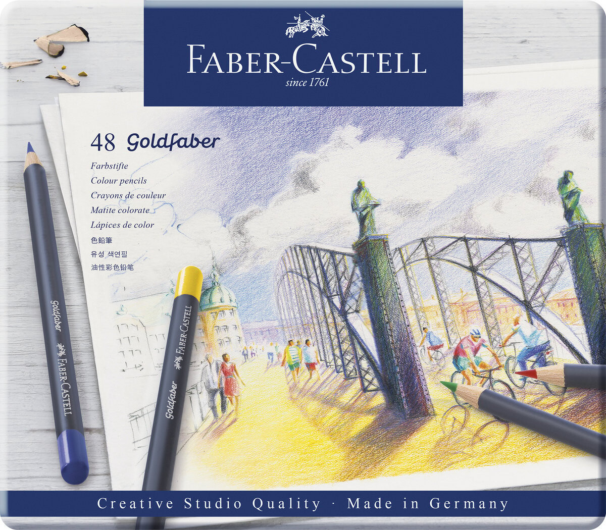 Faber-castell - Goldfaber Farveblyanter I Metalæske - 48 Farver