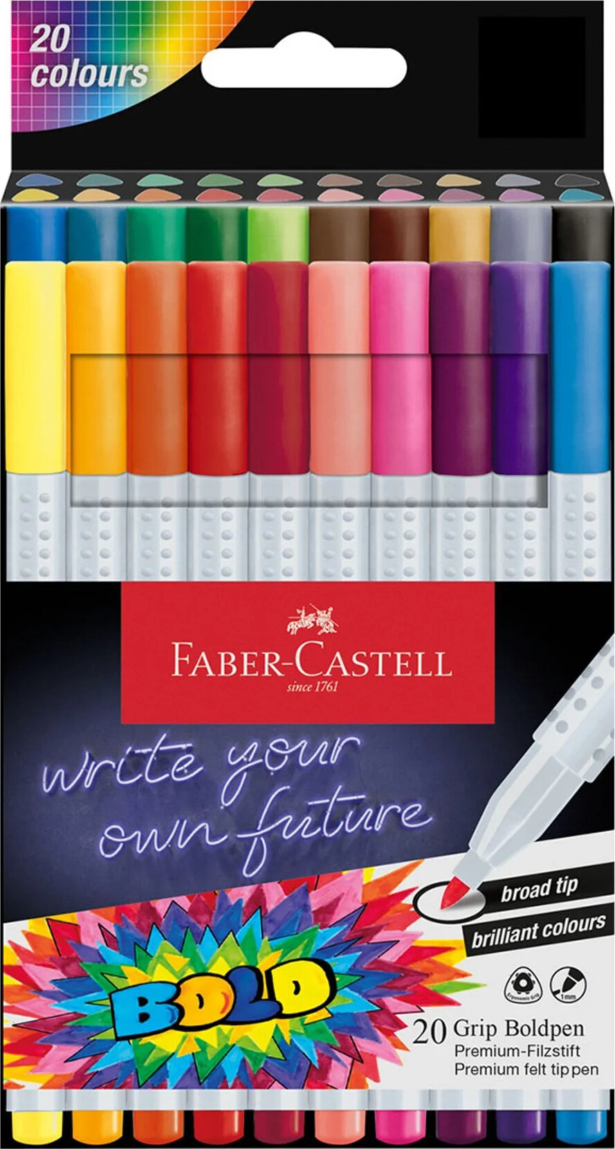 Faber-castell - Grip Boldpen Sæt - 20 Stk. (155318)