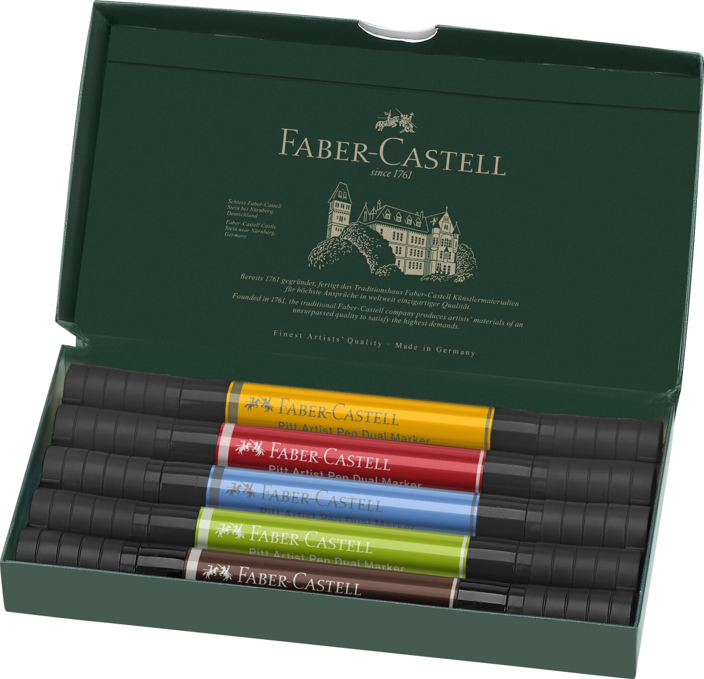 Faber-castell - Pitt Artist Pen Dual Marker India Ink Tusser - 5 Stk