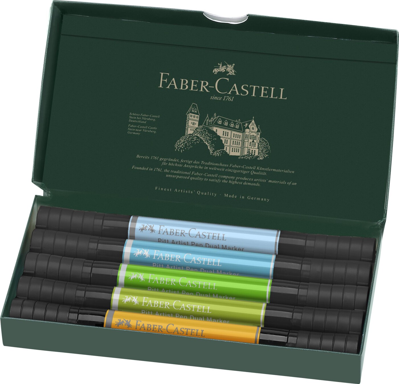 Faber-castell - Pitt Artist Pen Dual Marker Tusser - Animal - 5 Stk