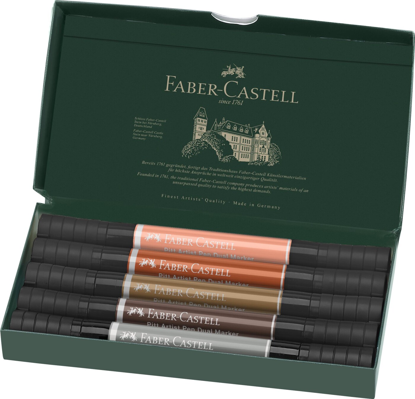 Faber-castell - Pitt Artist Pen Dual Marker Tusser - Portrait - 5 Stk