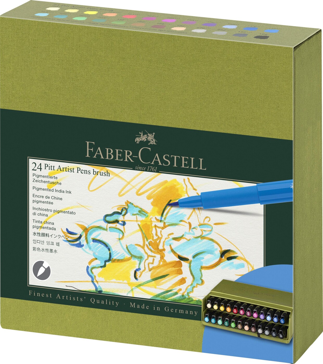 Faber-castell - Pitt Artist Pens Brush India Ink Tusser - 24 Stk